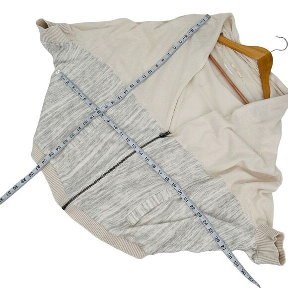 Anthropologie moth Austral zip dolman sleeve oatmeal and gray sweater size large - Picture 6 of 8